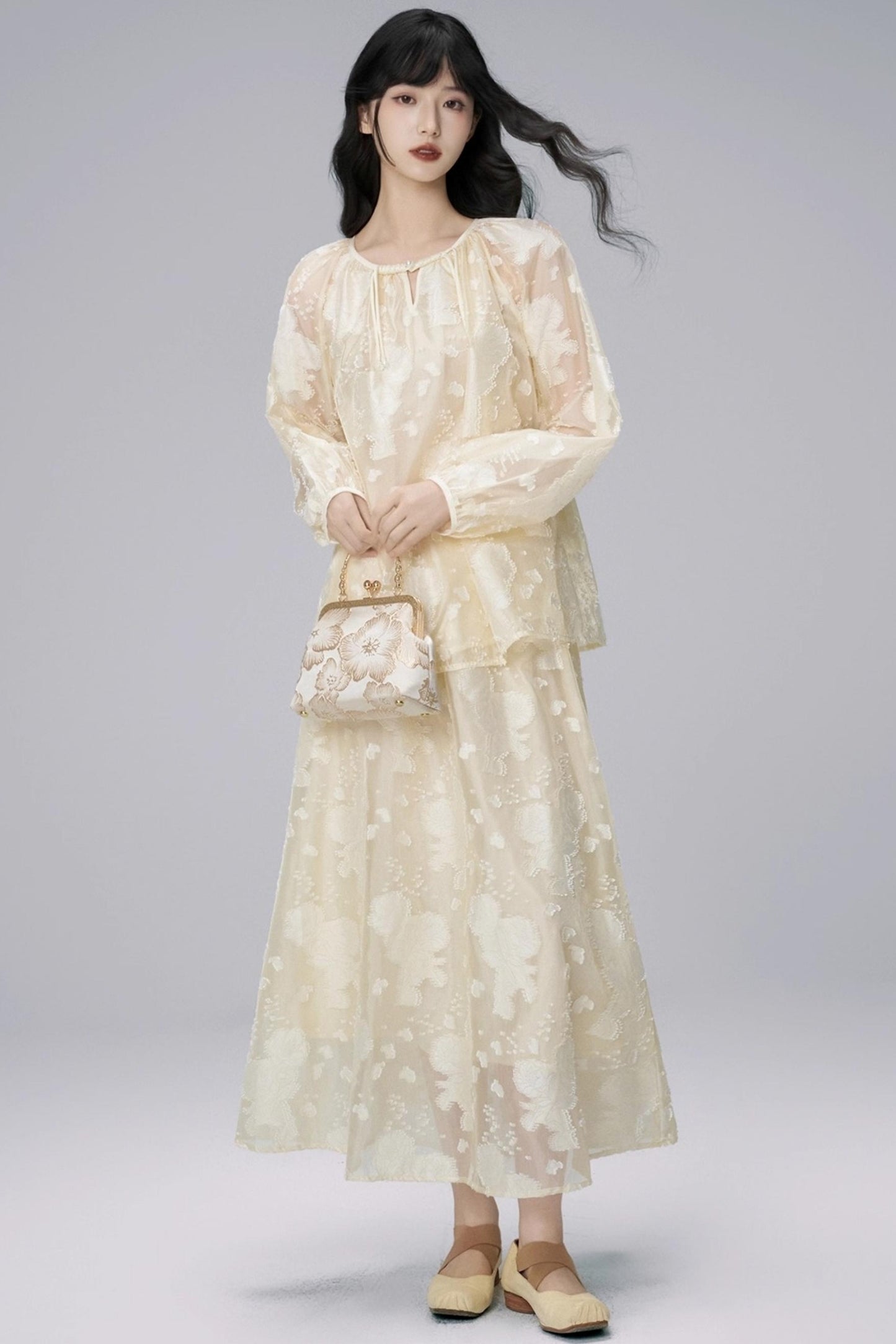 Autumn Jacquard Skirt Set