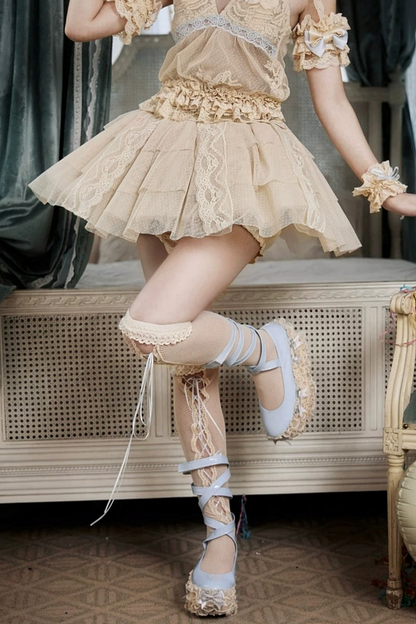 Jupe en dentelle vintage rococo française