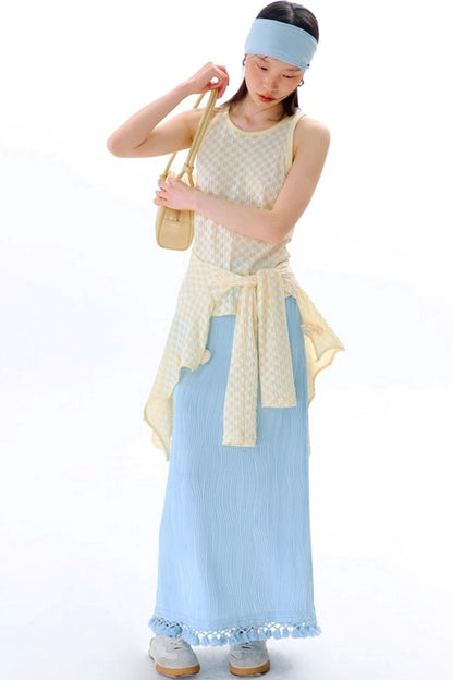 Blues Beach Fringed Vest Set-Up