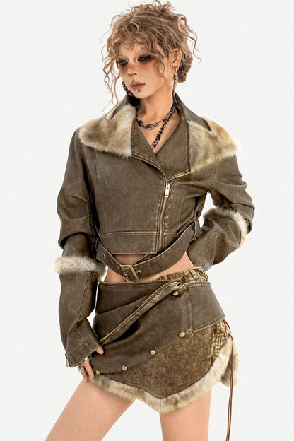 Distressed Spicy Girl Skirt Set-Up