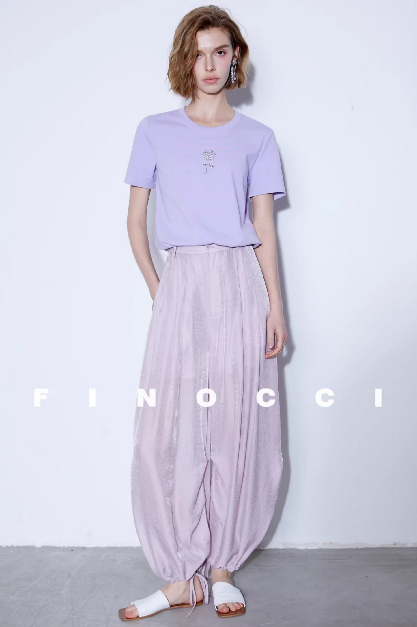 Mulberry Silk Shimmering Lantern Pants