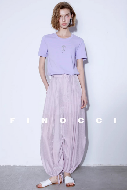 Mulberry Silk Shimmering Lantern Pants