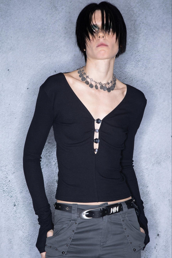 Legacy Beaded V-Neck Tee