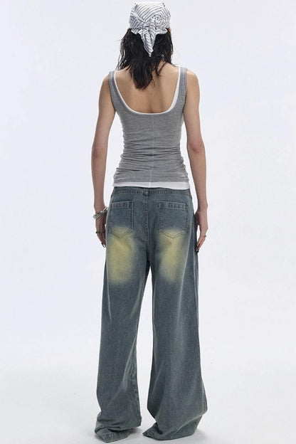 Vintage Blue Wide-Leg Jeans