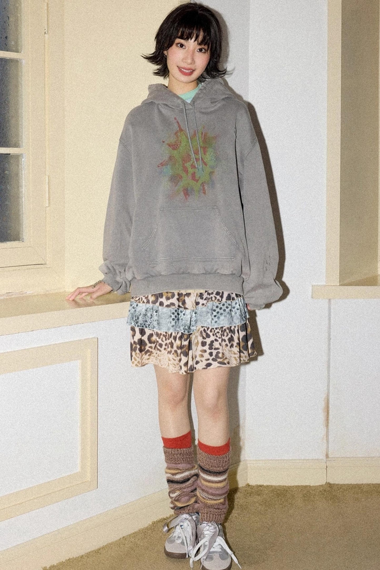 Low Tide Mark Print Hooded Top