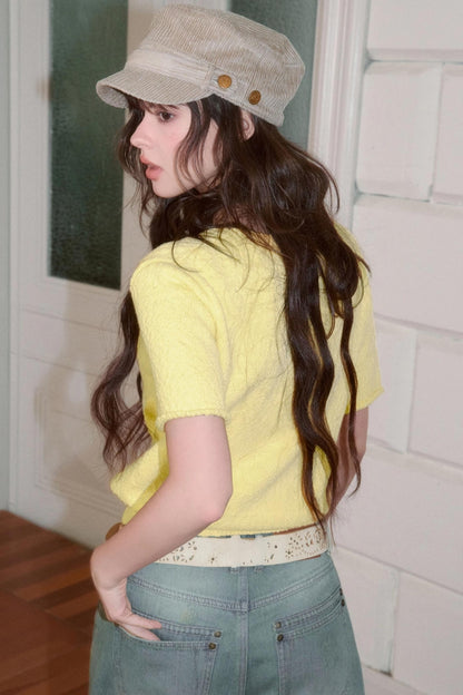 Logo Embroidered Short-Sleeved Top