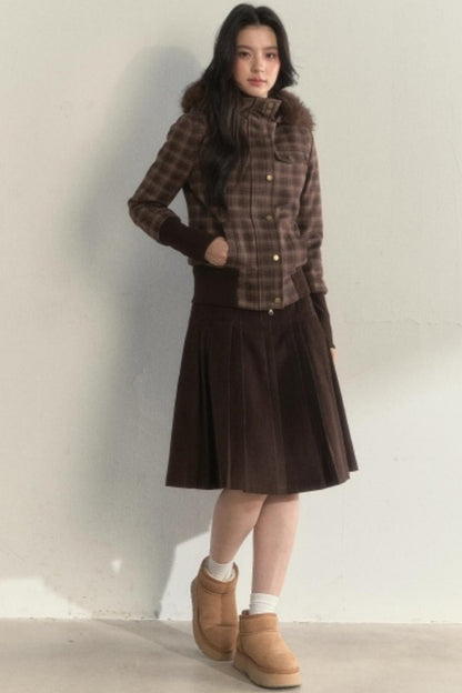 Vintage Fur Collar Fleece Jacket