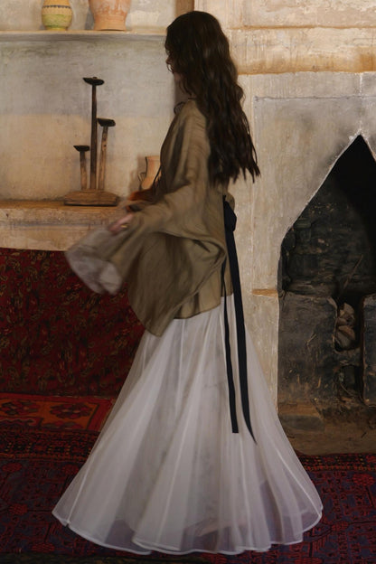 French Romantic Tencel Mesh Skirt Set-Up