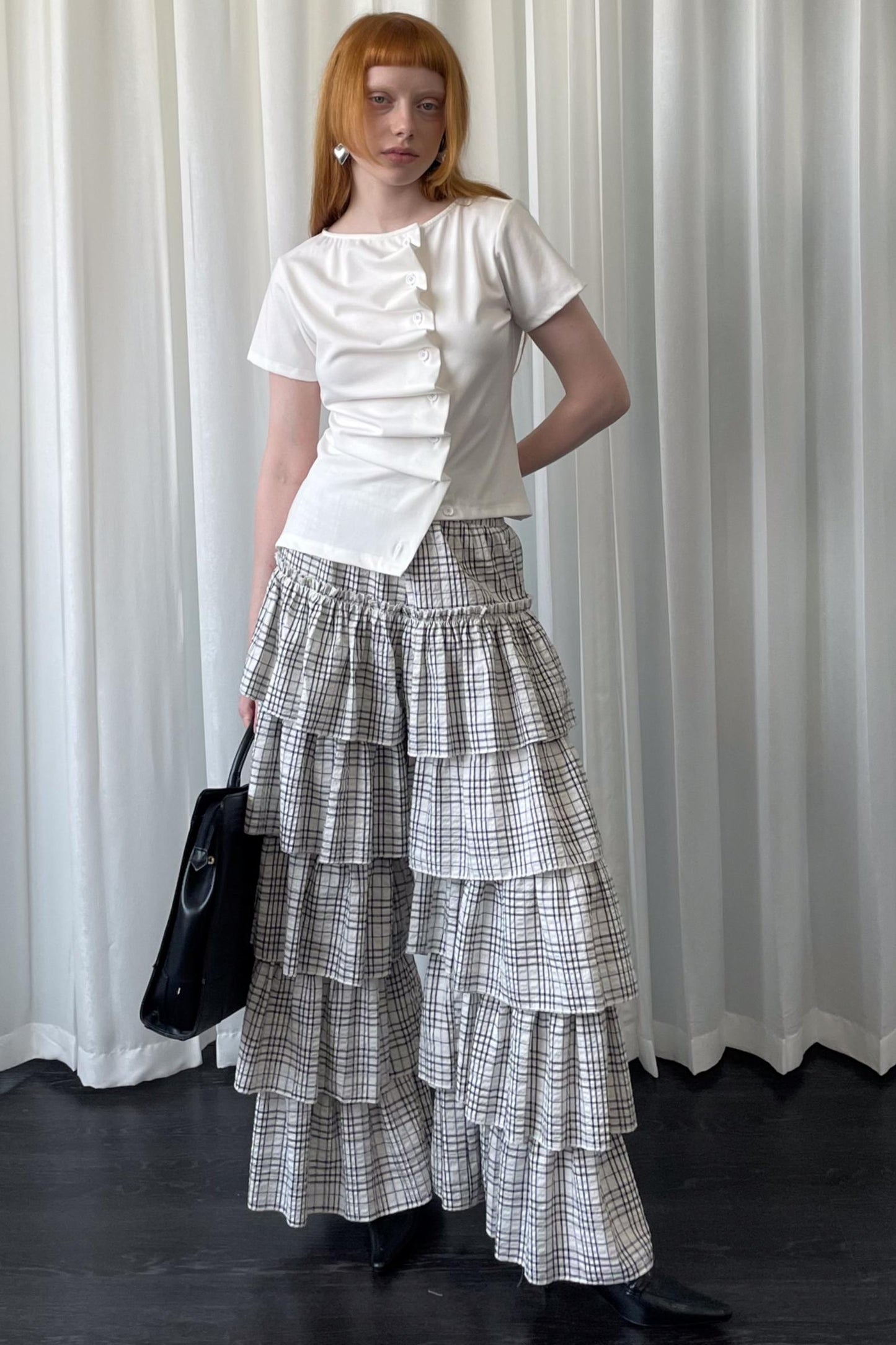 Plaid Wide-Leg Pants