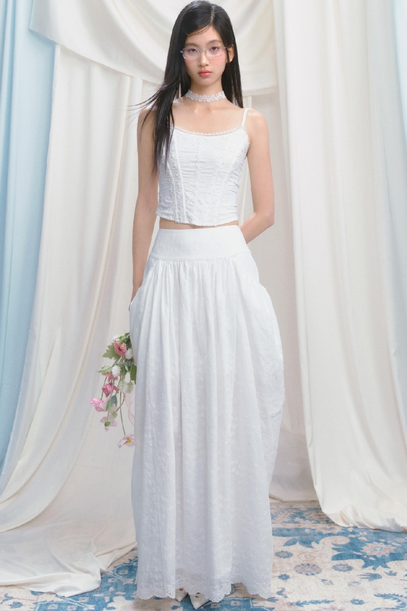 Dreamy White Lei Pod Skirt