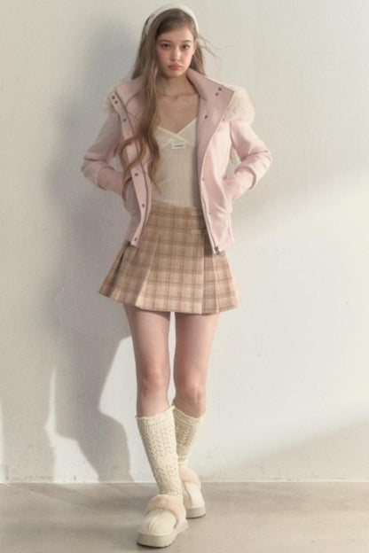 Retro Plaid Pleated Skirt