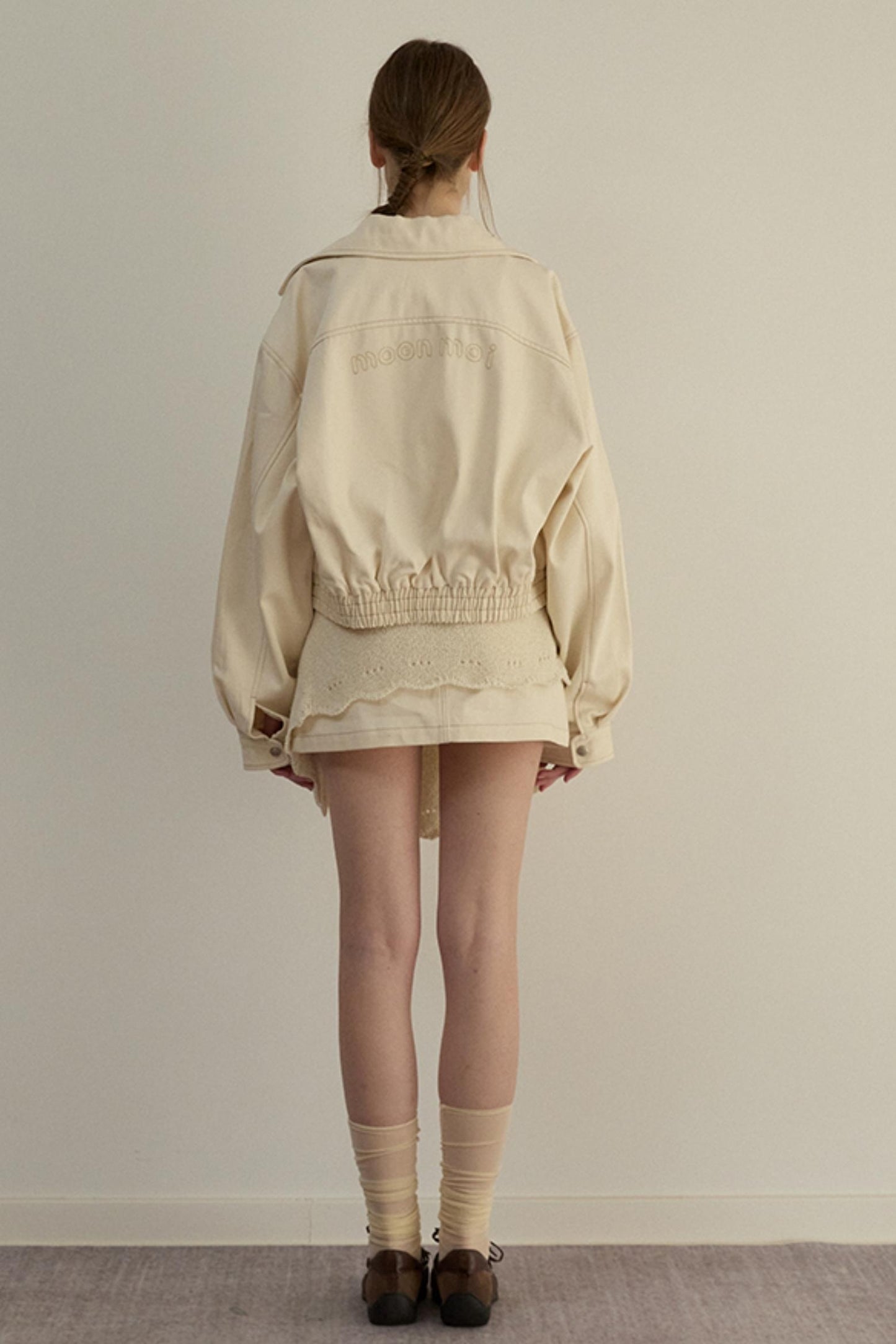 Embroidered A-Line Jacket Skirt Set-Up