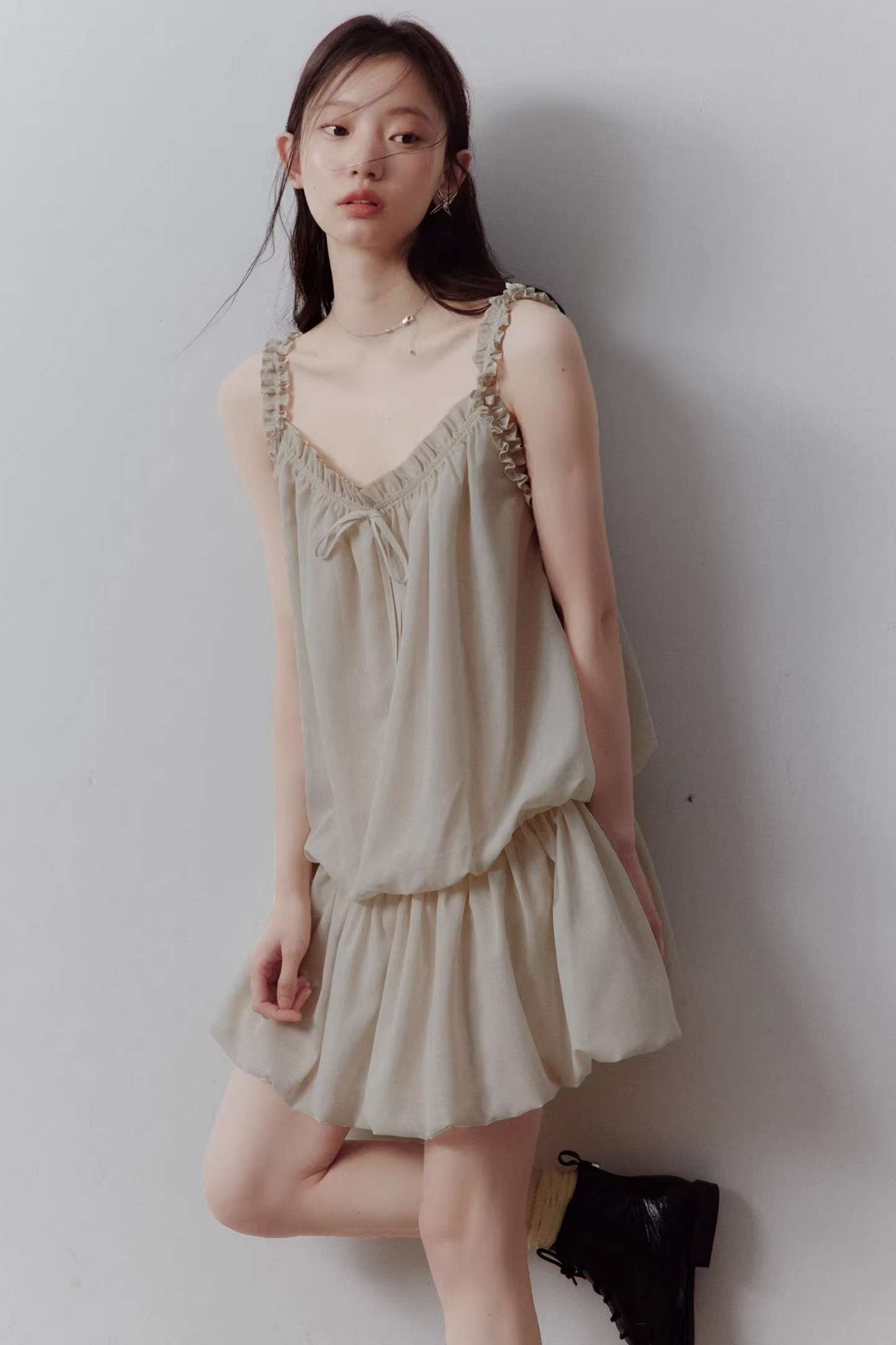 Apricot Gray Bud Dress