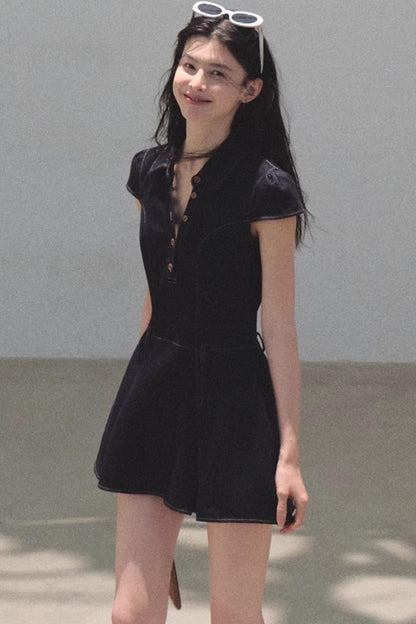 Summer V-Neck Polo Dress