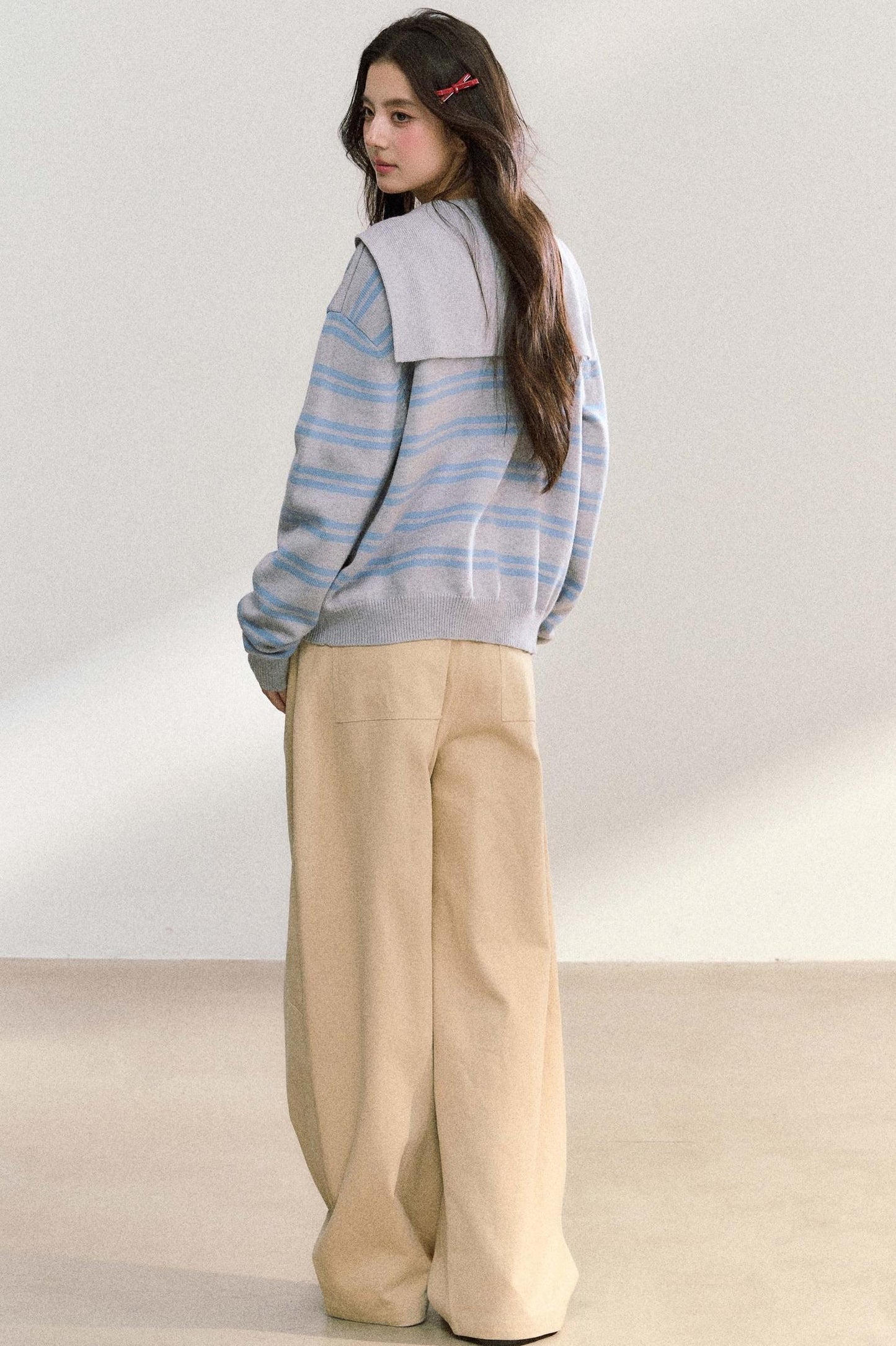 Striped Basic Cardigan Sweater