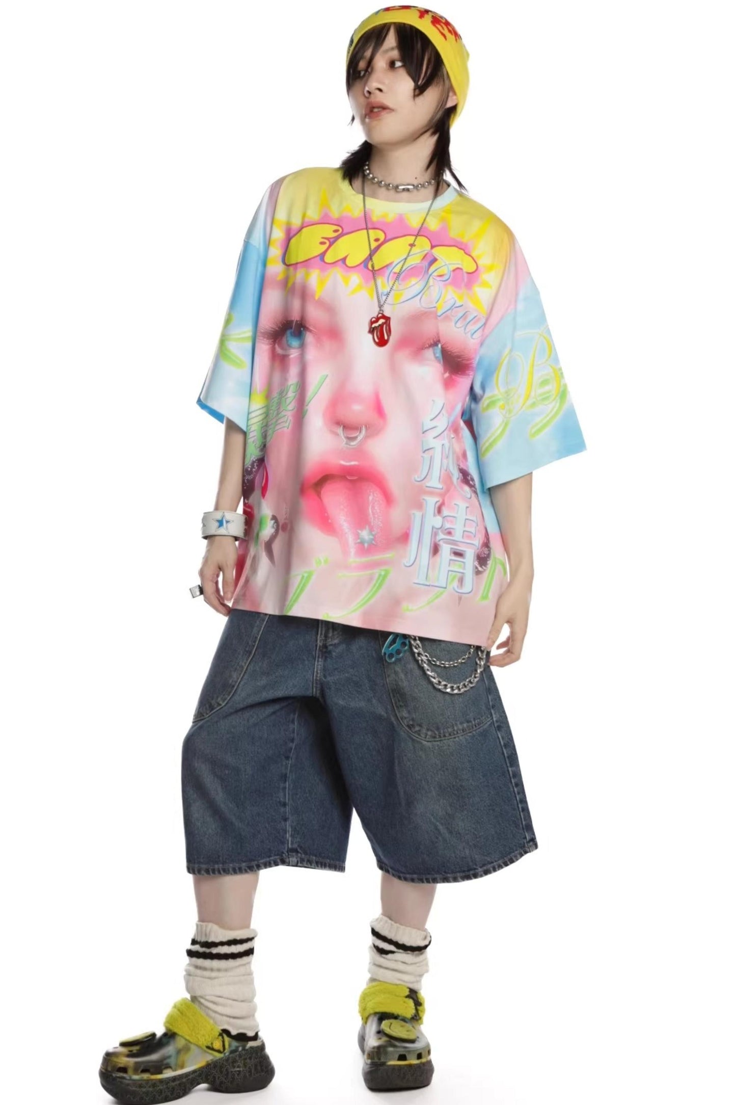 Dopamine Print Oversized T-Shirt