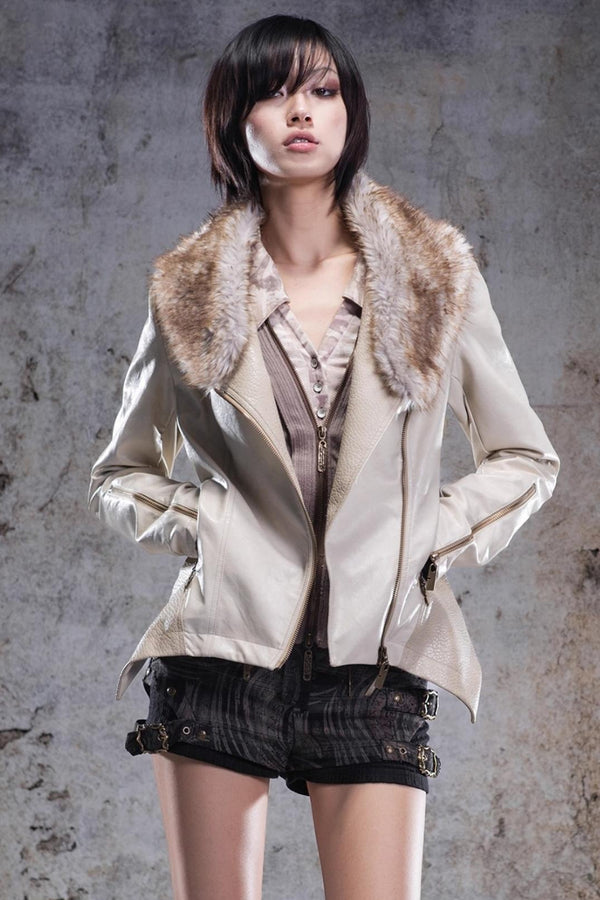 Slim Fit Leather Punk Jacket