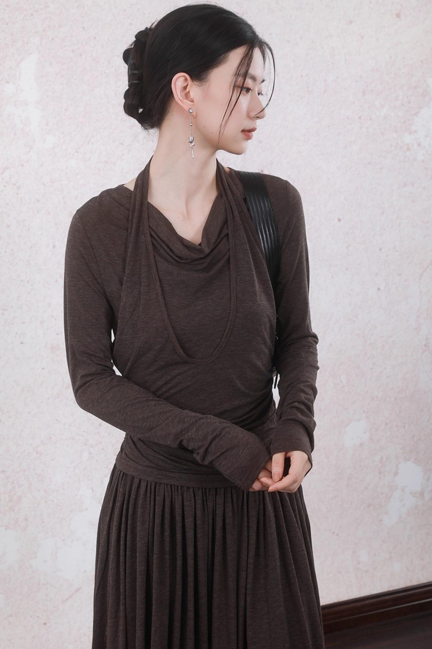 Latte Brown Wool Dress