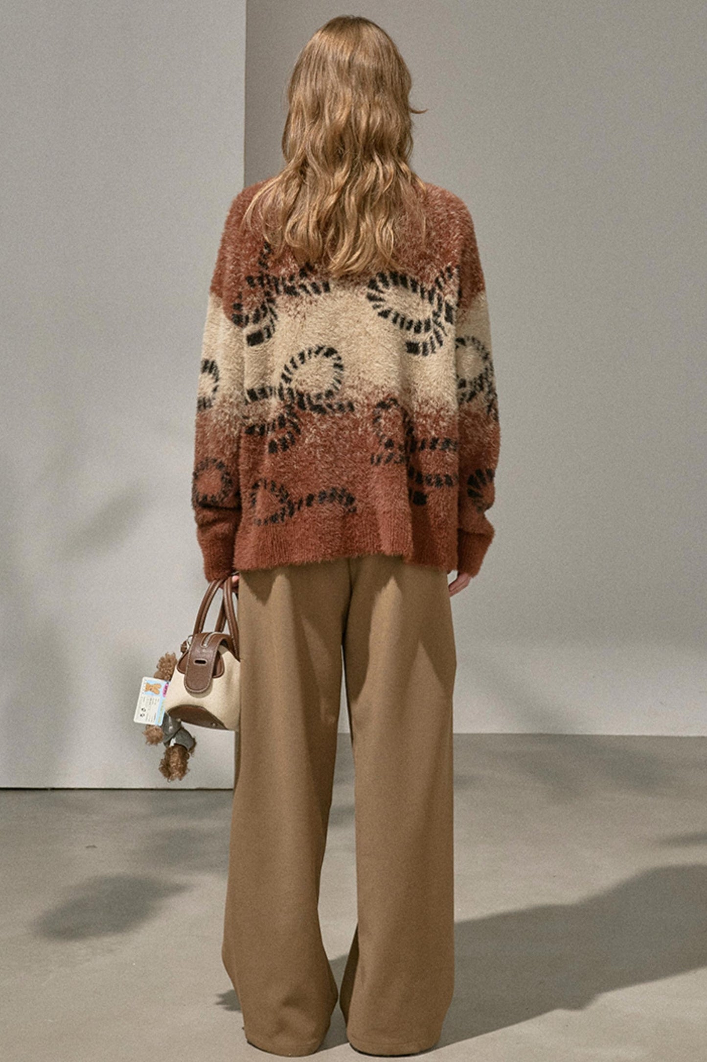 Gradient Knitted Loose Cardigan