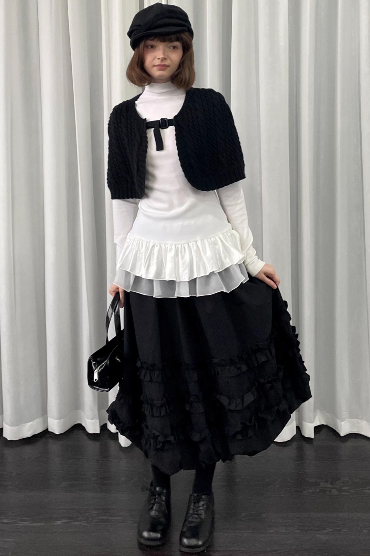 Knit Black Sweater Shawl