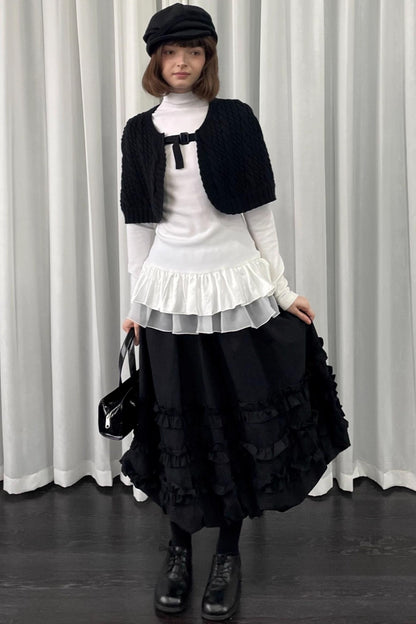 Knit Black Sweater Shawl