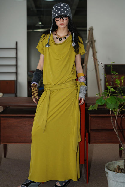 Swing Collar Maxi Dress