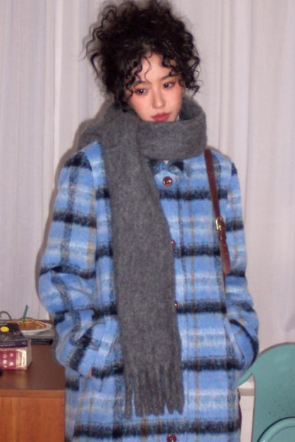 Plaid Woolen Love Letter Coat