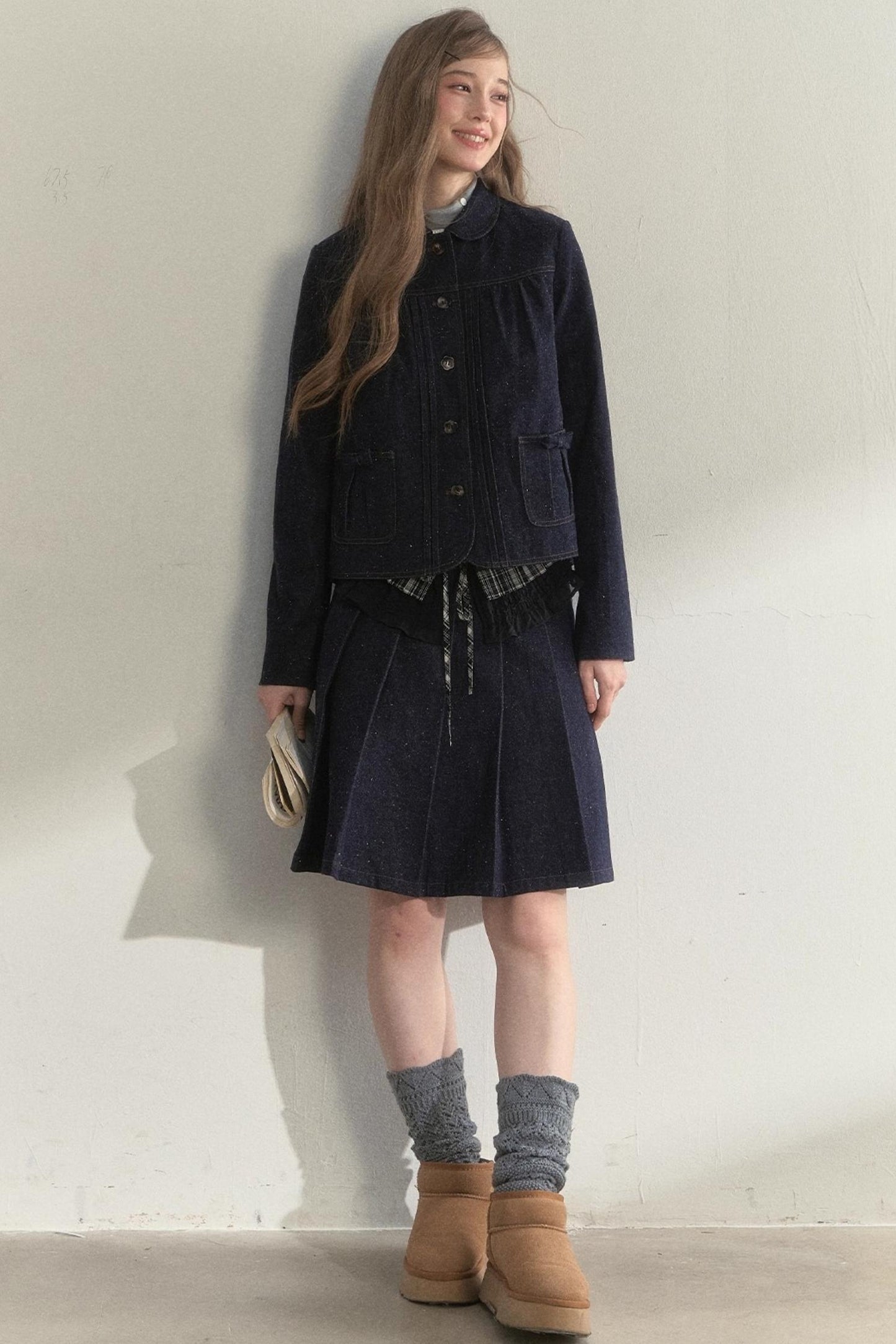 Retro Dot Denim Jacket Set-Up