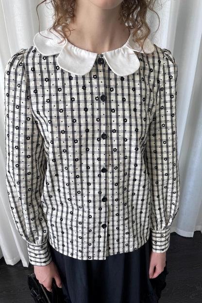 Puff Jacquard Plaid Shirt