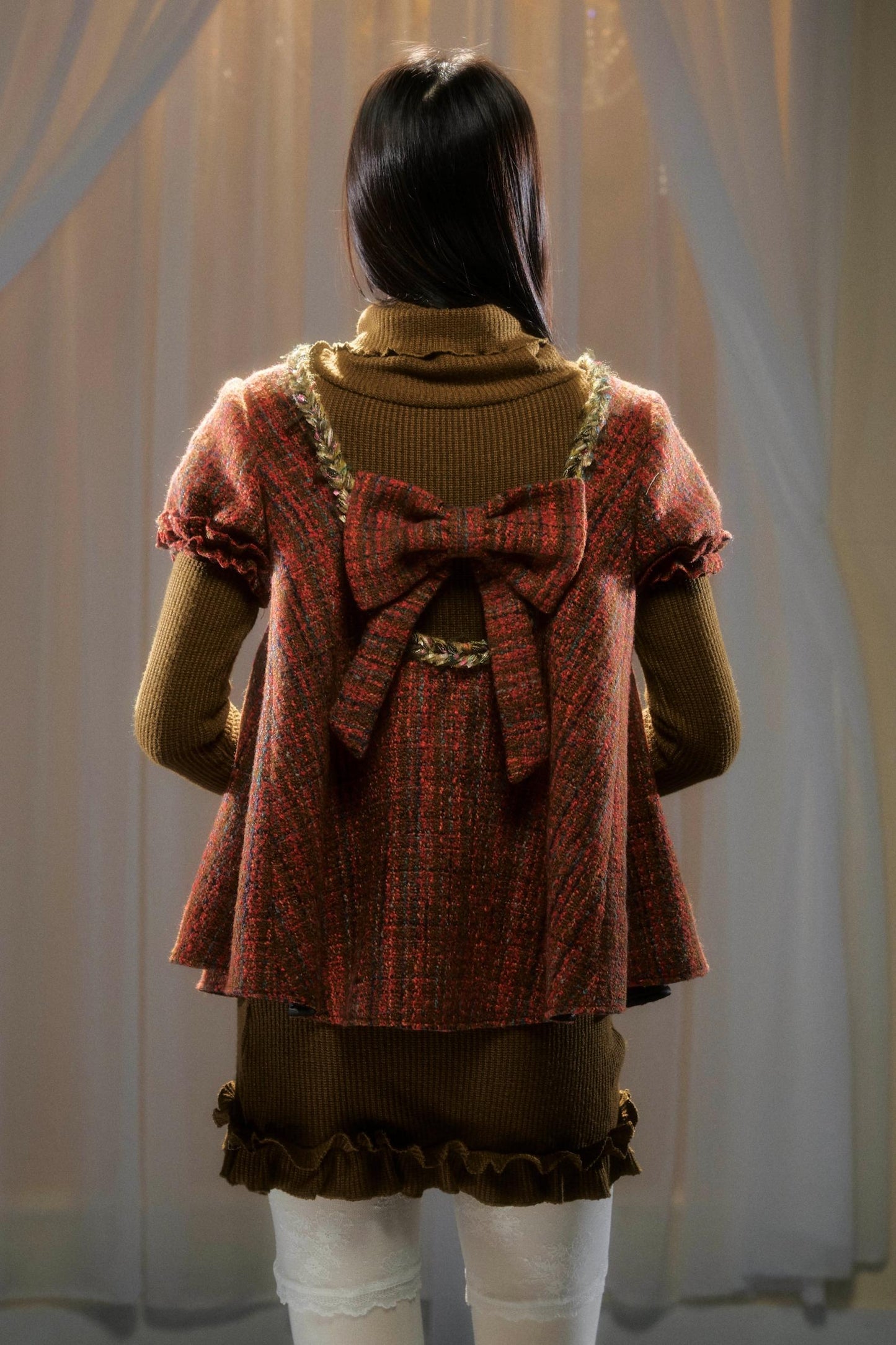 Tweed Bow-Detail Two-Piece Set