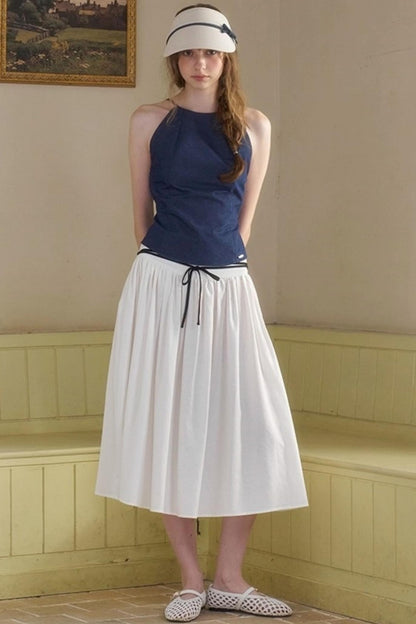 Retro Loose A-Line Stripe Skirt