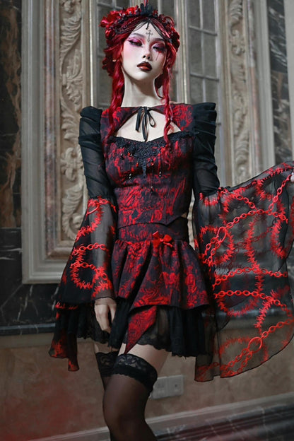 Halloween Gothic Puffy Lace Skirt