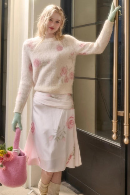 Milky Way Wool Sweater Skirt Set-Up