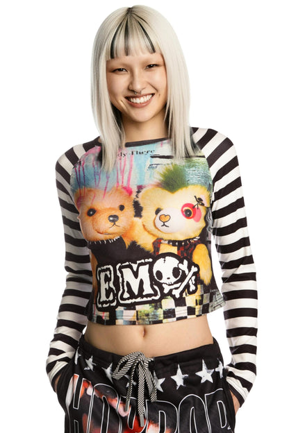 Sweet Printed Raglan Top