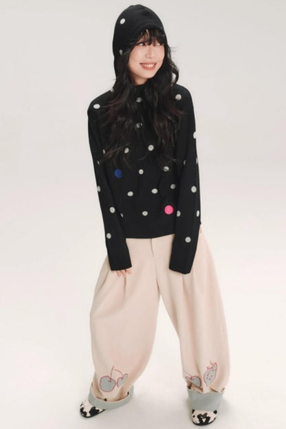 Hand-Painted Plaid Corduroy Pants