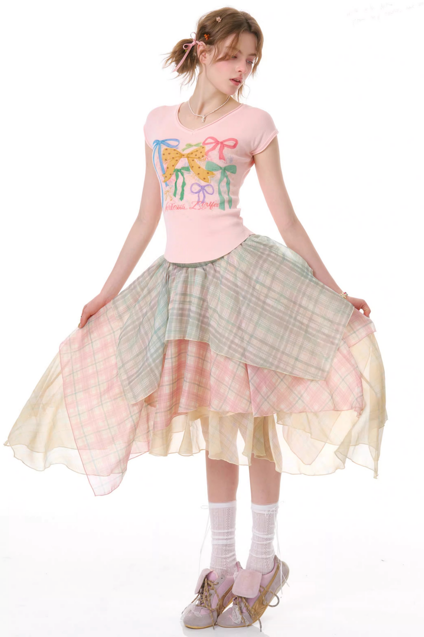 Cherry Blossom Chiffon Skirt