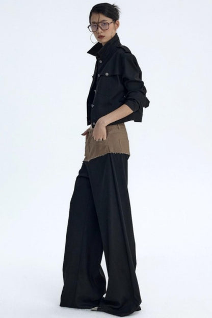 Black Fleece-Lined Workwear Jacket