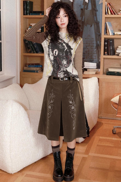 Retro Woolen Printed Top