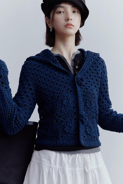 Midnight Rose Knitted Cardigan