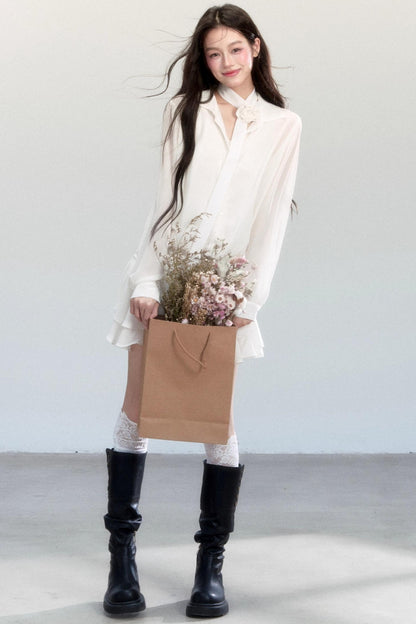 Cherry Blossom Waist Ruffle Dress