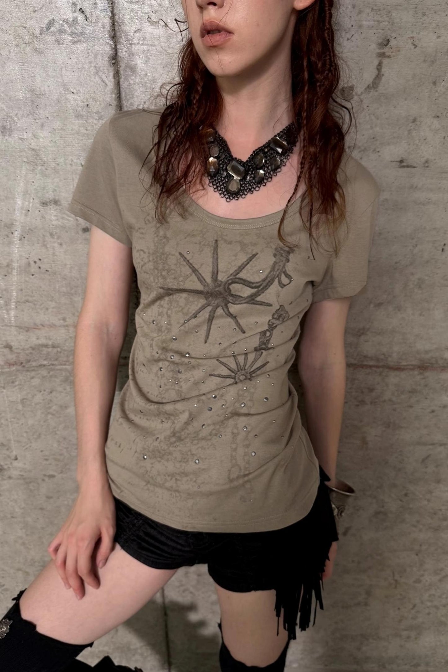 Western Rhinestone Basic Tee