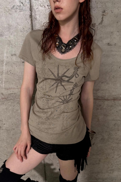 Western Rhinestone Basic Tee