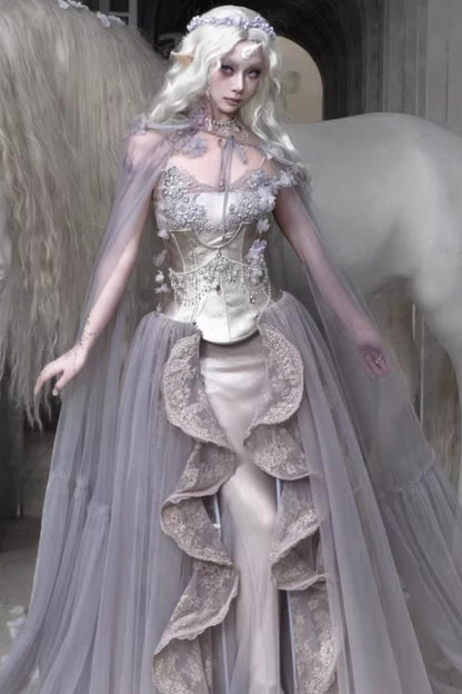 Moonlight Silver Corset Top Set