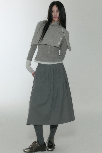 Vintage Pleated Peplum Skirt