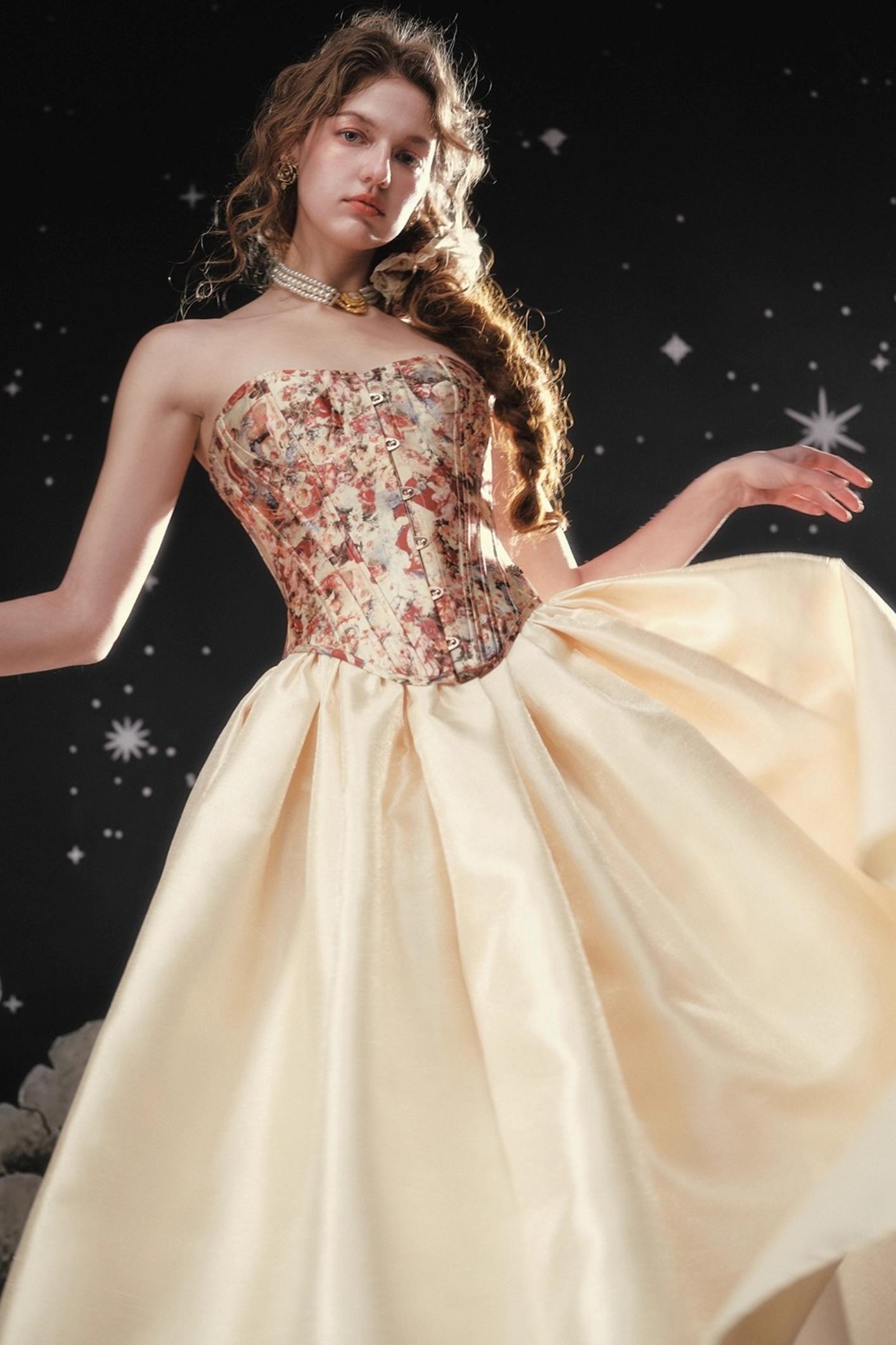 Pearlescent Satin Puffy Skirt