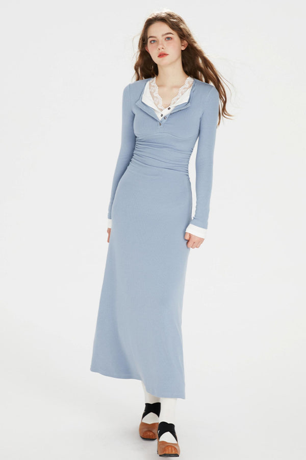 Color-Block Lace Dress