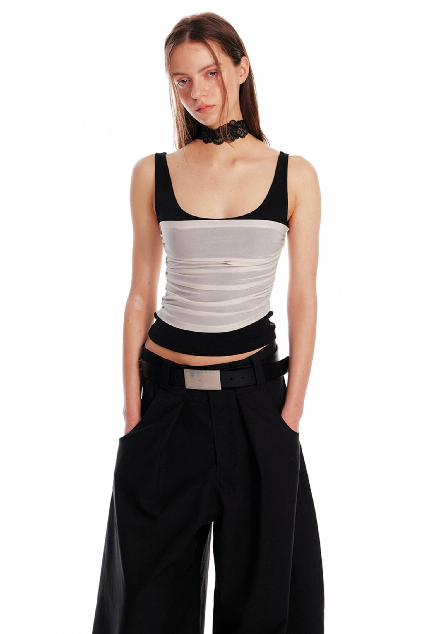 Chic Pleated Sleeveless Top