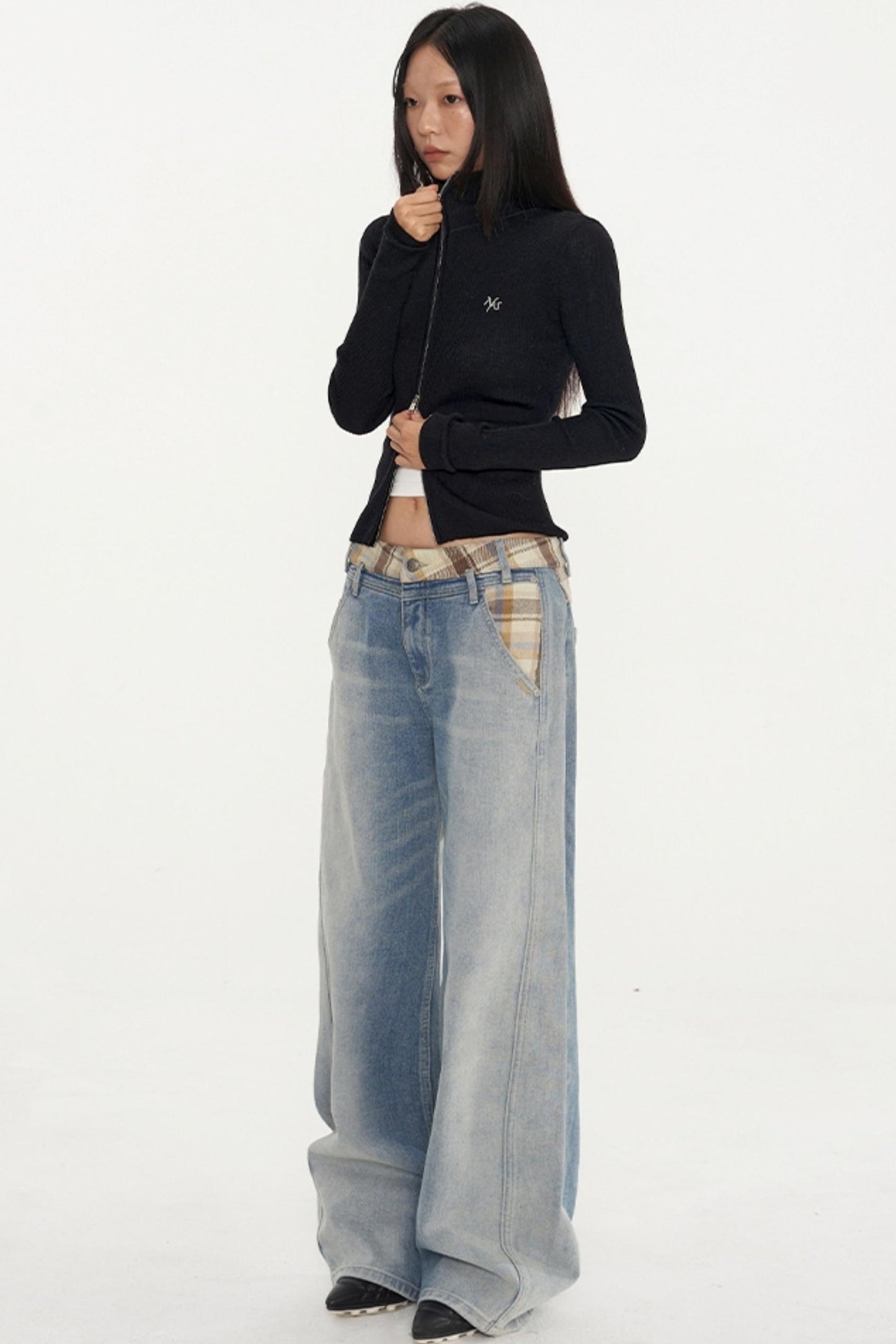 Loose Fit Straight Retro Denim Pants