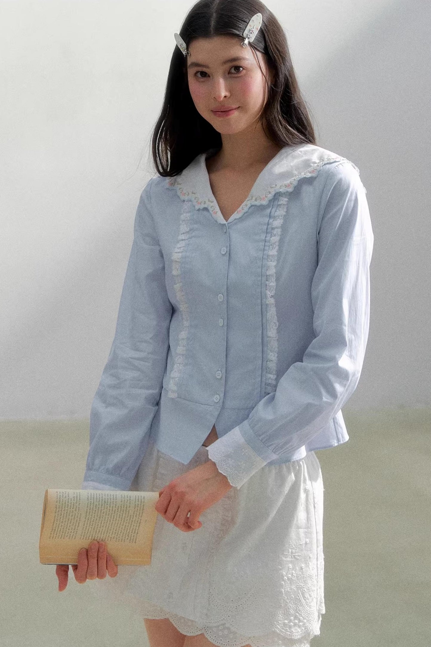 Sea of Spring Embroidered Shirt