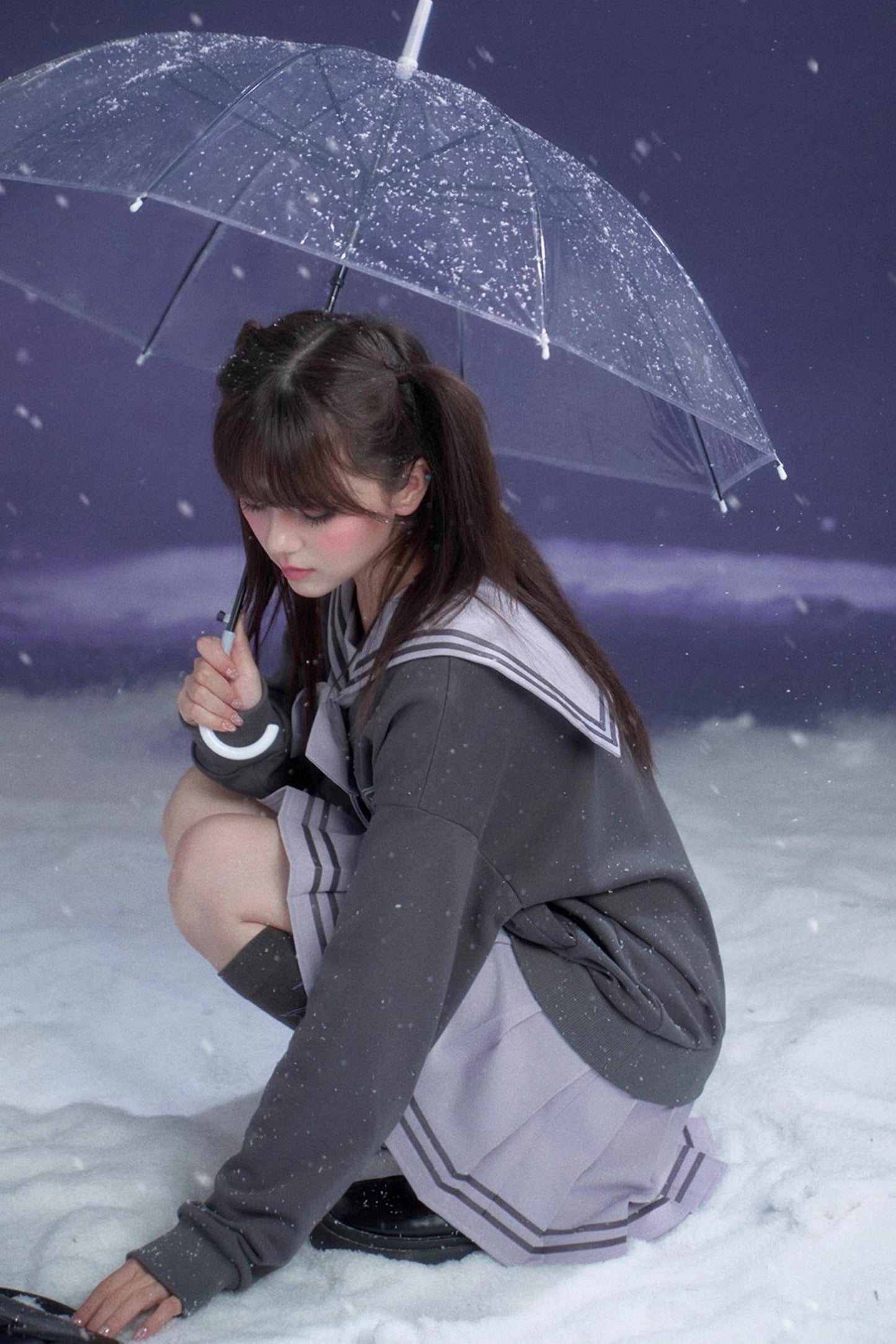 Oxygen Gray-Purple Sailor Dress